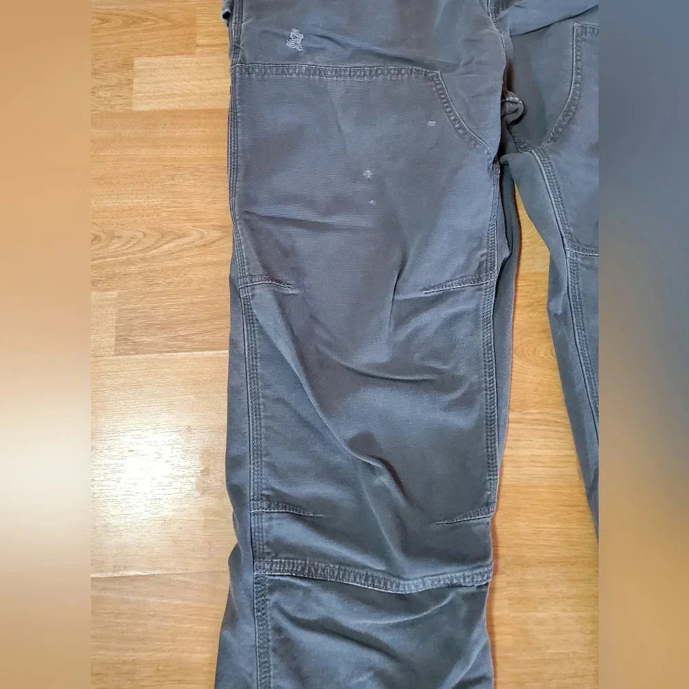 Carhartt RUGGED FLEX® RELAXED‎ FIT CANVAS BIB OVERALL 40x30 Gravel - Picture 2 of 13